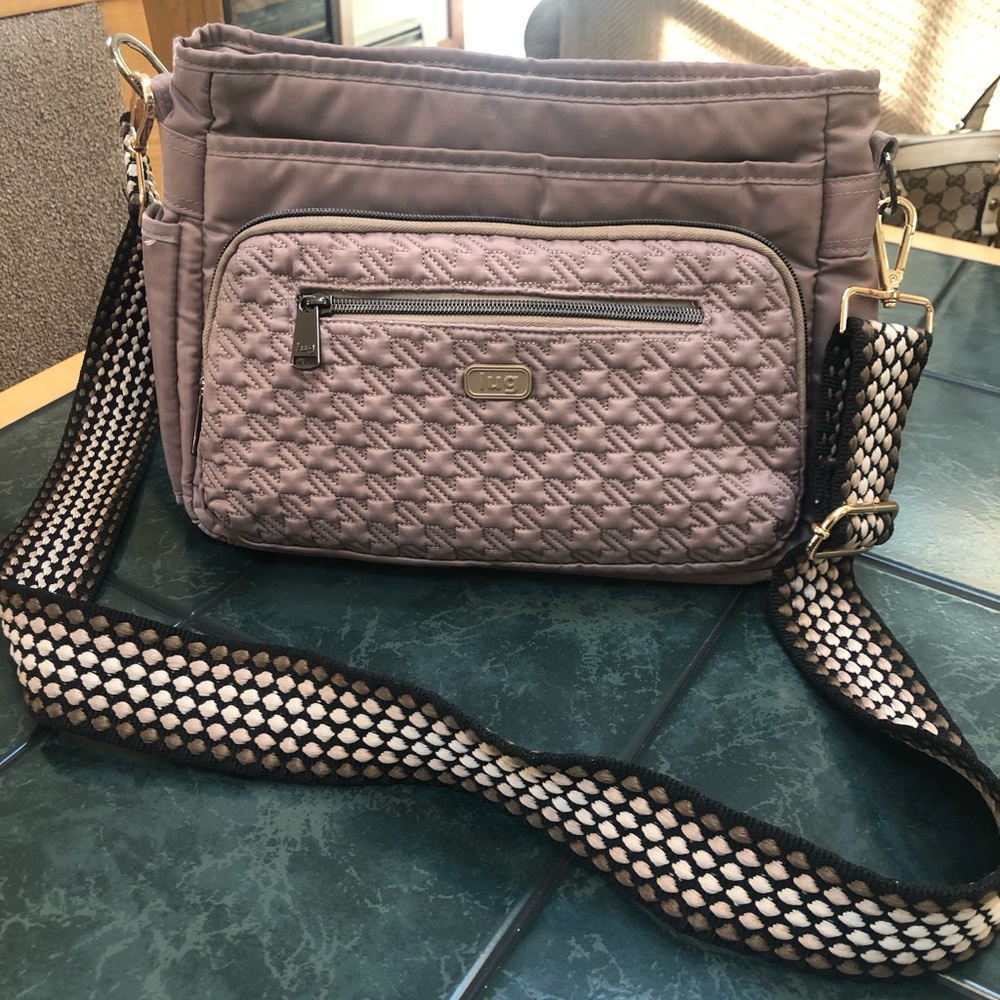 Lug Bag Quilted Crossbody with Patterned Strap